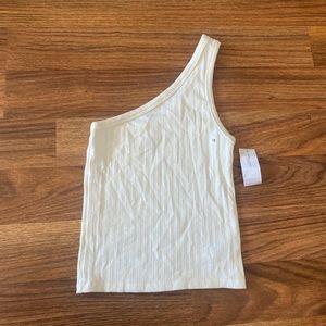American eagle white one shoulder tank top
